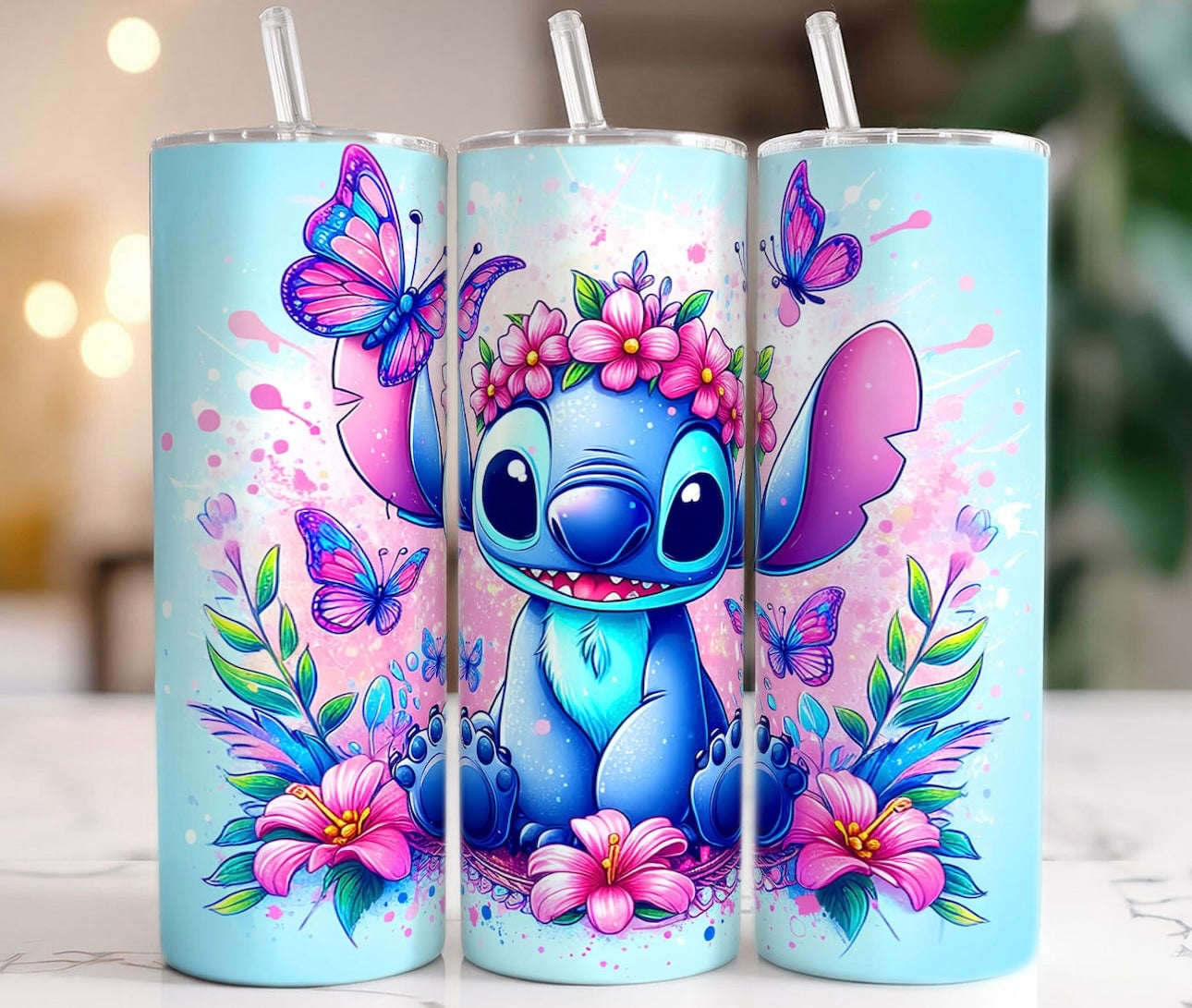 Blue Alien butterfly Tumbler