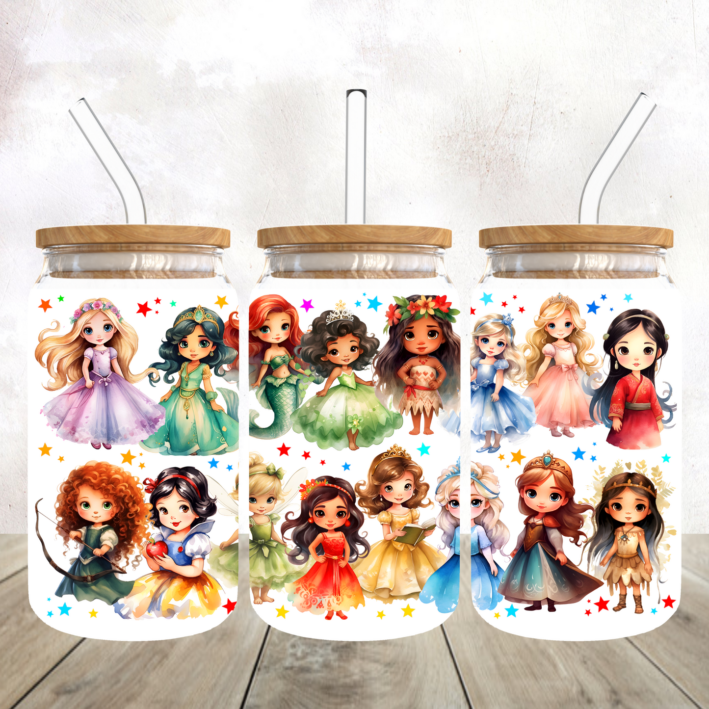 All Princess Glass Can Cup