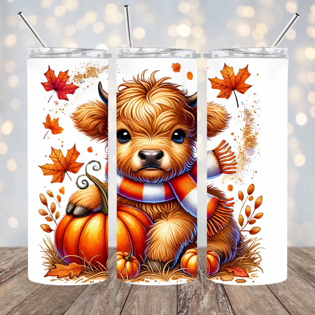 Fall highland cow Tumbler