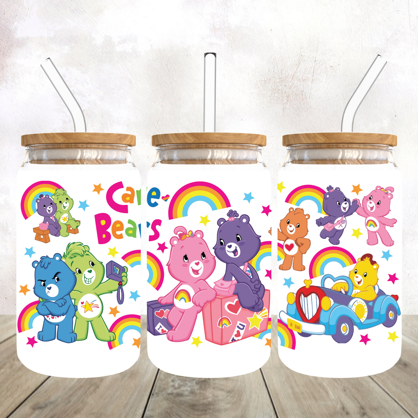 Carebears Glass Can Cup