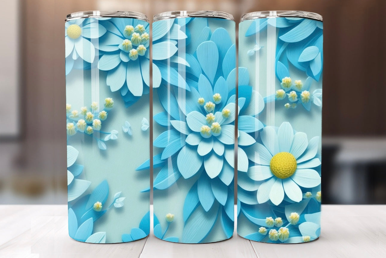 Blue Flowers Tumbler