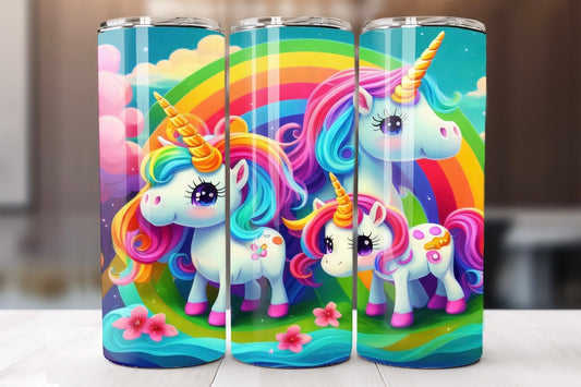 Rainbow Unicorns Tumbler