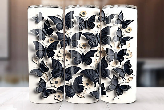 Black Butterflies Tumbler