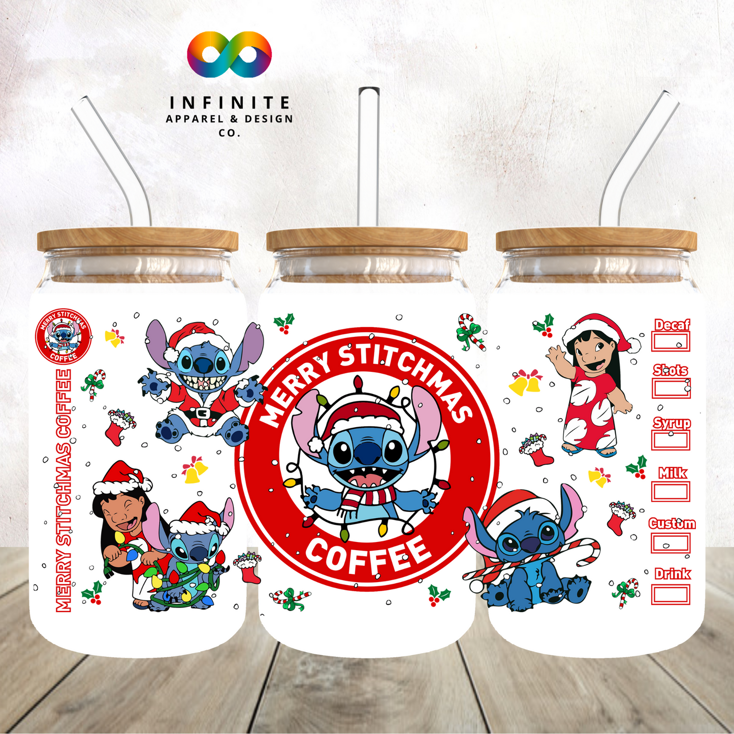 Merry Stitchmas Coffee Glass Can Cup