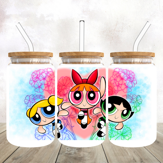 Power Girls Glass Can Cup