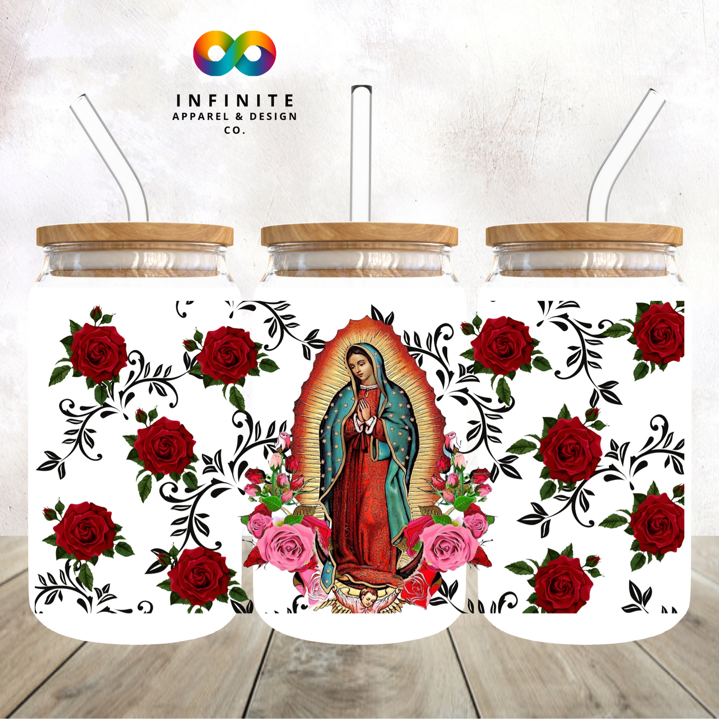 La Virgen De Guadalupe Glass Can Cup